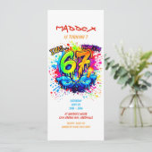 Graffiti Six Seven Birthday Party Trend Kaart (Staand voorkant)