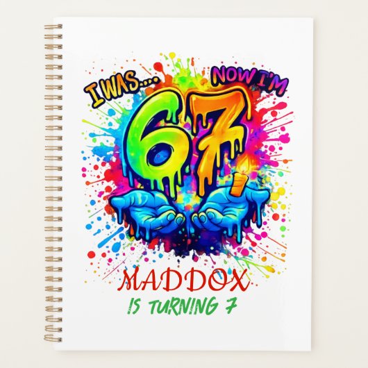 Graffiti Six Seven Birthday Party Trend Notepads Planner (Voorkant)