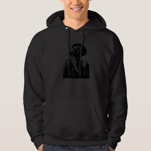 Graffiti sjabloon soldaat met gasmasker hoodie (Voorkant)