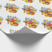 Graffiti skateboard feestje voor een kind cadeaupapier (Hoek)