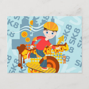 Graffiti skateboard feestje voor een kind uitnodiging briefkaart