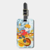 Graffiti skateboard kind verjaardagsfeest bagagelabel (Voorkant verticaal)