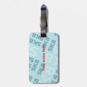 Graffiti skateboard kind verjaardagsfeest bagagelabel (Achterkant verticaal)