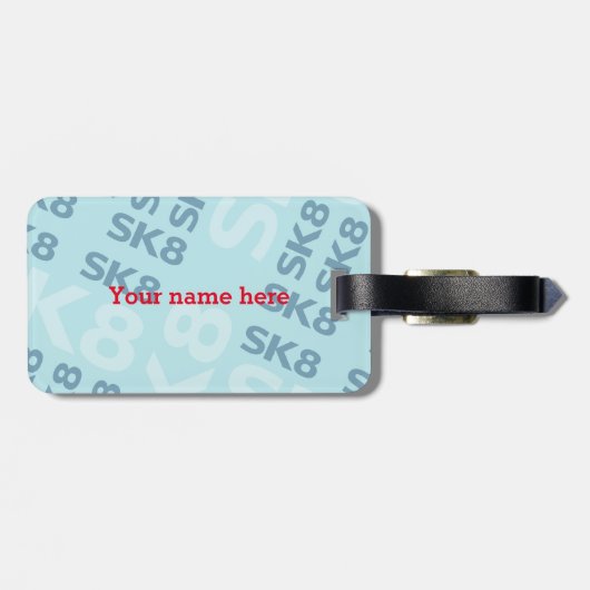 Graffiti skateboard kind verjaardagsfeest bagagelabel (Achterkant horizontaal)