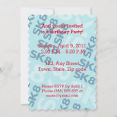 Graffiti skateboard kind verjaardagsfeest kaart (Achterkant)