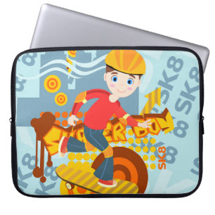Graffiti skateboard kind verjaardagsfeest laptop sleeve