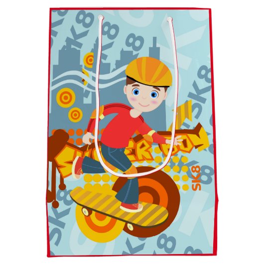 Graffiti skateboard kind verjaardagsfeest medium cadeauzakje (Achterkant)