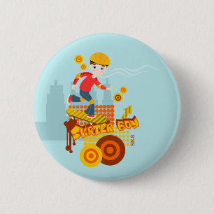 Graffiti skateboard kind verjaardagsfeest ronde button 5,7 cm