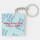 Graffiti skateboard kind verjaardagsfeest sleutelhanger (Achterkant)