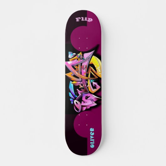 Graffiti skateboard met aangepaste onderschriften (Voorkant)