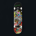 Graffiti Skateboard met je motto<br><div class="desc">Maak dit skateboard uw door jouw tekst toe te voegen. Als u toegang wilt krijgen tot geavanceerde bewerkingsgereedschappen, gaat u naar "Deze sjabloon aanpassen" en klikt u op "Details", scrolt u naar beneden en drukt u op de link "Klik om verder aan te passen". Ideaal voor elke Occasie zoals verjaardag...</div>