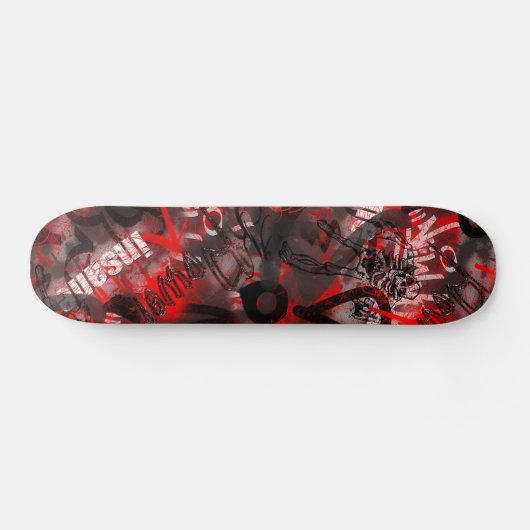 Graffiti Skateboard (rood/zwart) (Horizontaal)