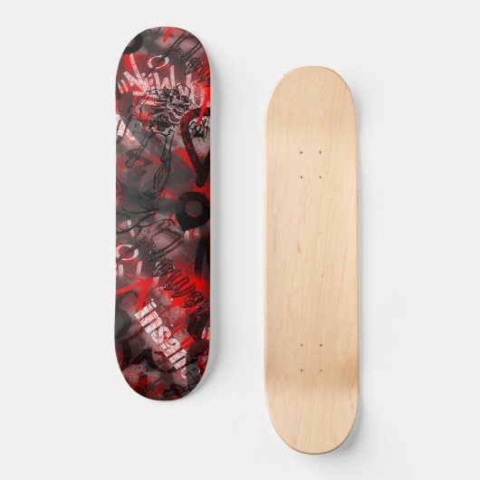 Graffiti Skateboard (rood/zwart) (Voorkant)