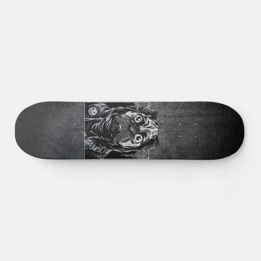 graffiti skateboards pug grunge zwart-wit (Horizontaal)