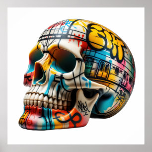 Graffiti Skull Art Poster