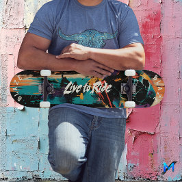 Graffiti Skull Pop Art - Bold Live to Ride Motto Persoonlijk Skateboard