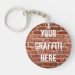 Graffiti-Sleutelhanger met Brick Wall op maat Sleutelhanger