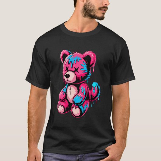 Graffiti Smeltende Kunst Wolf Wolven T-shirt (Voorkant)