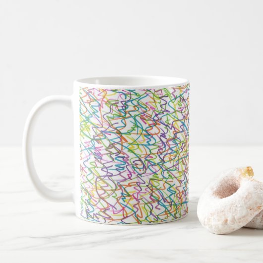 Graffiti Splatter Abstract Patroon Koffiemok (Met donut)
