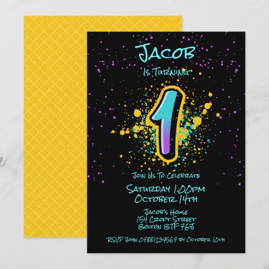 Graffiti splatter Age One Kaart (Voorkant / Achterkant)