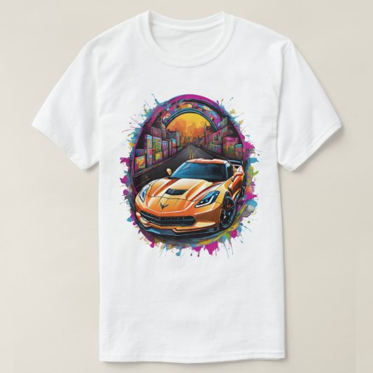 Graffiti Sports Car Detail Men's T-Shirt (Design voorkant)