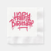 Graffiti Spray Happy Birthday Gifts Love Pink Servet (Voorkant)