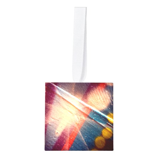 Graffiti Spray Paint Starburst Brights Kubus Ornament (Voorkant)