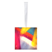 Graffiti Spray Paint Starburst Brights Kubus Ornament (Rechts)