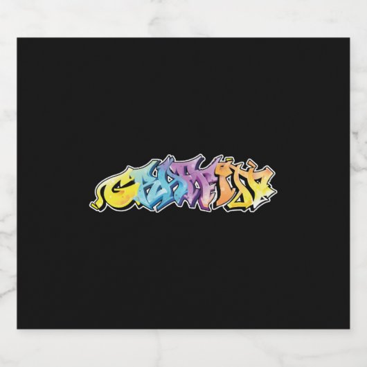 Graffiti spray schildert schilders graffiti is kun sparkling wijnetiket (Enkel label)