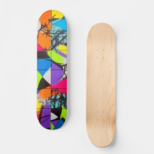 Graffiti spray-schildpadden Skateboard (Voorkant)