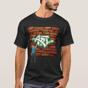 Graffiti spray verf dans kan kunst 80's baby party t-shirt