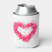 Graffiti spray verf roze mousserend hartontwerp blikjeskoeler (Blikje Voorkant)