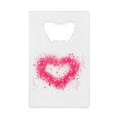 Graffiti spray verf roze mousserend hartontwerp creditkaart flessenopener (Voorkant)