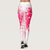 Graffiti spray verf roze mousserend hartontwerp leggings (Achterkant)