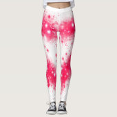 Graffiti spray verf roze mousserend hartontwerp leggings (Voorkant)