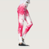 Graffiti spray verf roze mousserend hartontwerp leggings (Rechts)
