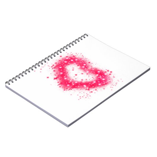 Graffiti spray verf roze mousserend hartontwerp notitieboek (Linkerzijde)