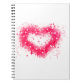 Graffiti spray verf roze mousserend hartontwerp notitieboek (Voorkant)