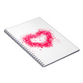 Graffiti spray verf roze mousserend hartontwerp notitieboek (Rechterzijde)