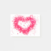 Graffiti spray verf roze mousserend hartontwerp post-it® notes (Voorkant)