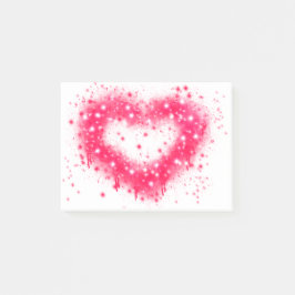 Graffiti spray verf roze mousserend hartontwerp post-it® notes