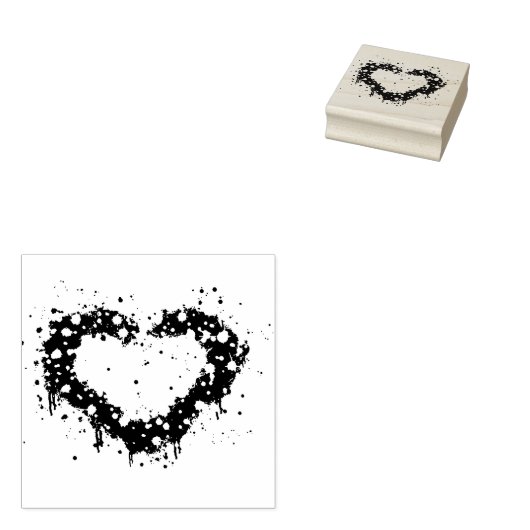 Graffiti spray verf roze mousserend hartontwerp rubberstempel (Gestempeld)