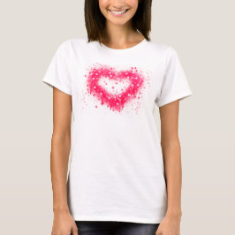 Graffiti spray verf roze mousserend hartontwerp t-shirt