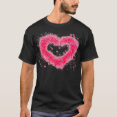 Graffiti spray verf roze mousserend hartontwerp t-shirt (Voorkant)