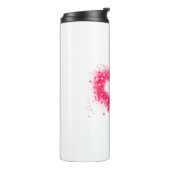 Graffiti spray verf roze mousserend hartontwerp thermosbeker (Gedraaid links)