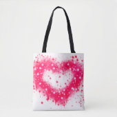 Graffiti spray verf roze mousserend hartontwerp tote bag (Voorkant)