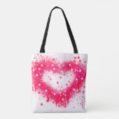 Graffiti spray verf roze mousserend hartontwerp tote bag (Achterkant)