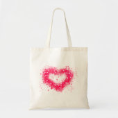 Graffiti spray verf roze mousserend hartontwerp tote bag (Voorkant)