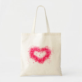Graffiti spray verf roze mousserend hartontwerp tote bag