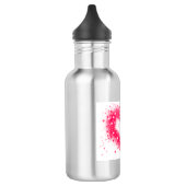 Graffiti spray verf roze mousserend hartontwerp waterfles (Links)